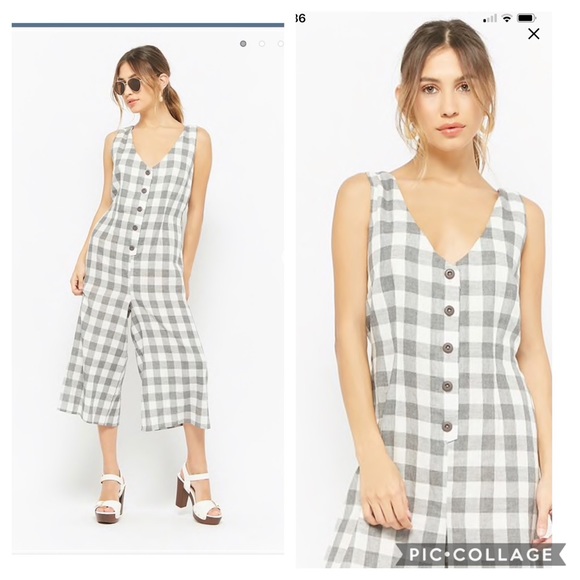 Forever 21 Pants - ❗️FINAL NWT Buffalo Plaid jumpsuit cotton